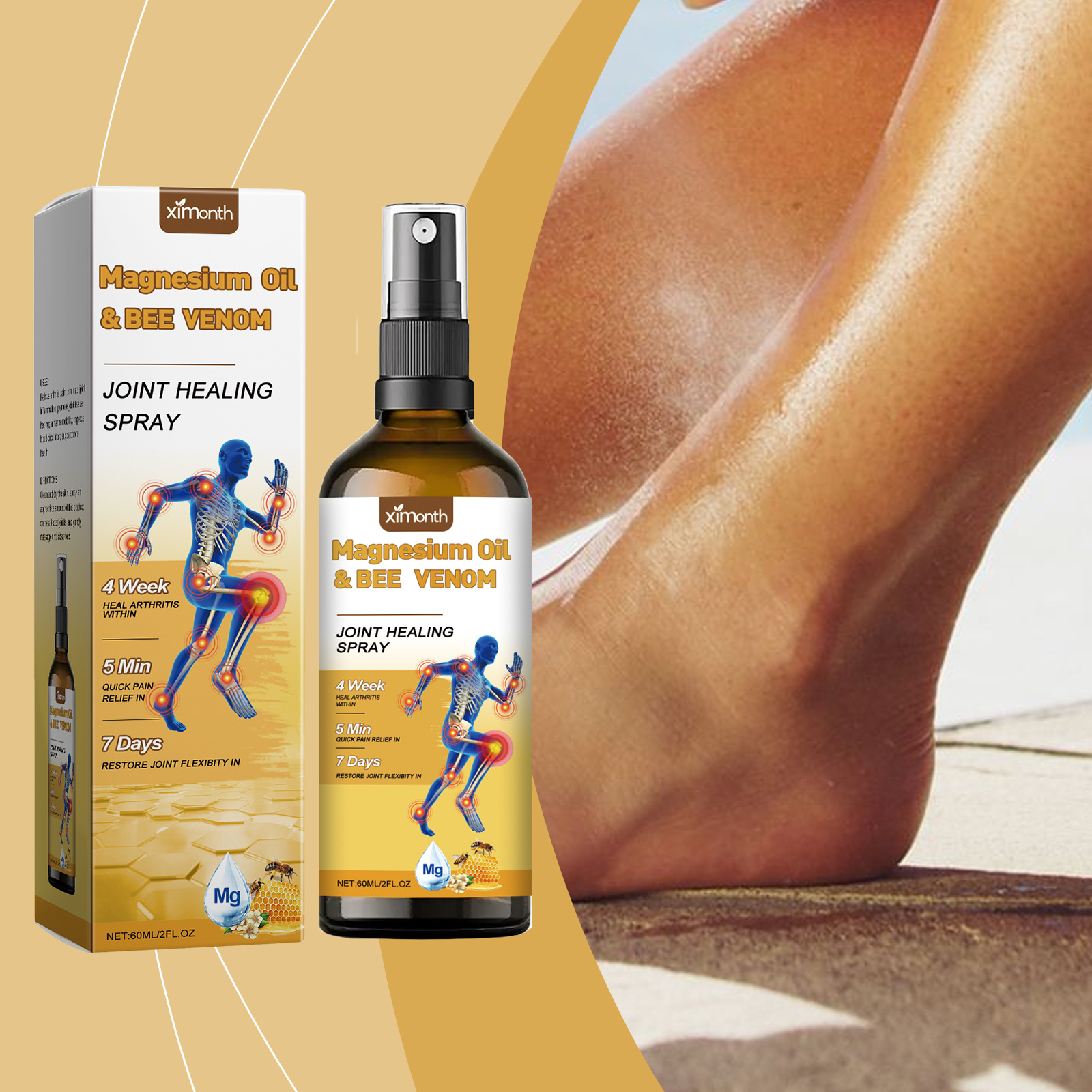Ximonth Body Care Spray Daily Massage and Skin Care Spray for Wrists and Knees