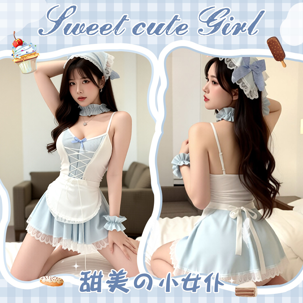 Night Listening Fragrance Sexy Lingerie Female Sexy Cute Maid Small Breasts See-Through Hot Flirting Bed Uniform Temptation