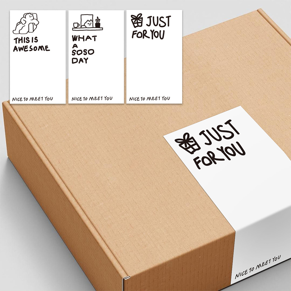 50 stickers/pack White simple gift sticker gift box sealing sticker packaging decoration sticker take-out Express