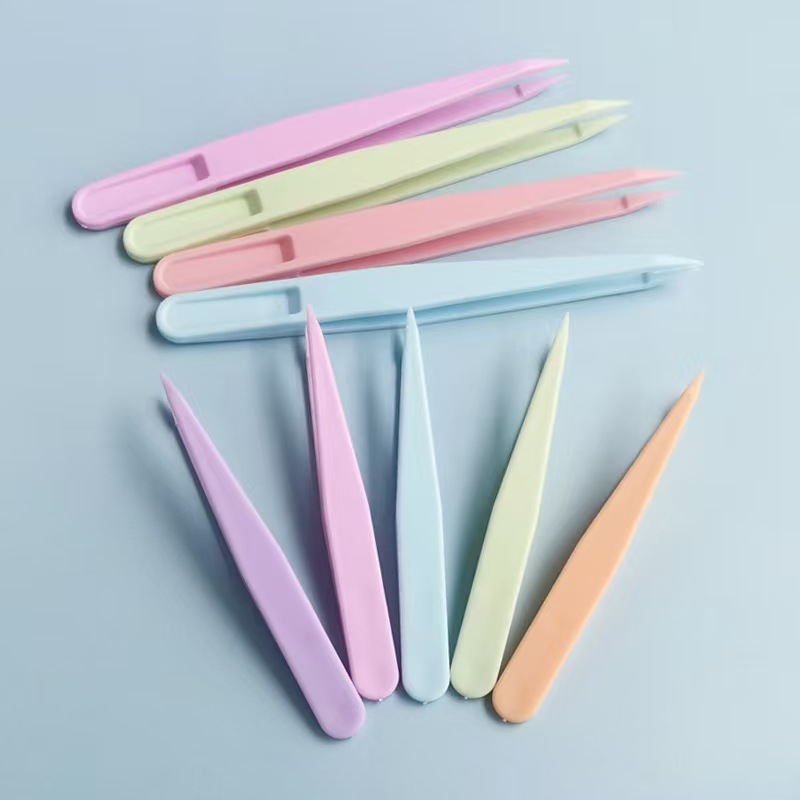 ins wind tweezers hand account color plastic clip student diy nail art clip drill clip sticker clip line pointed Nie Zi